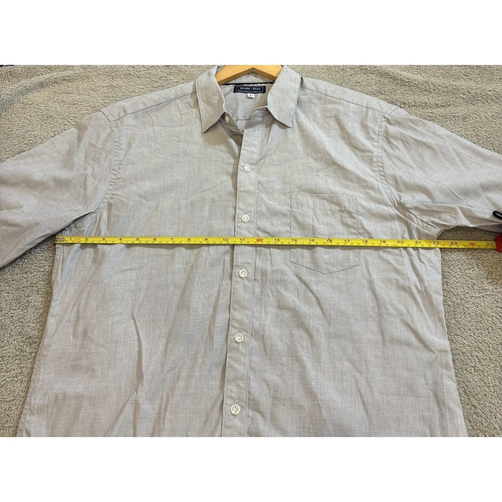 Blade + Blue Mens Short Sleeve Button Down Shirt Grey Micro Check Large SF USA - Picture 6 of 11